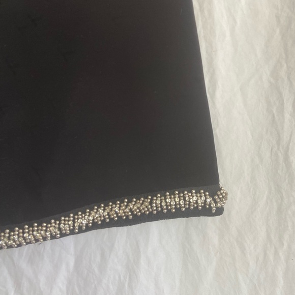 Zara black velvet mini skirt w/ sliver beading Size Small - Picture 6 of 10